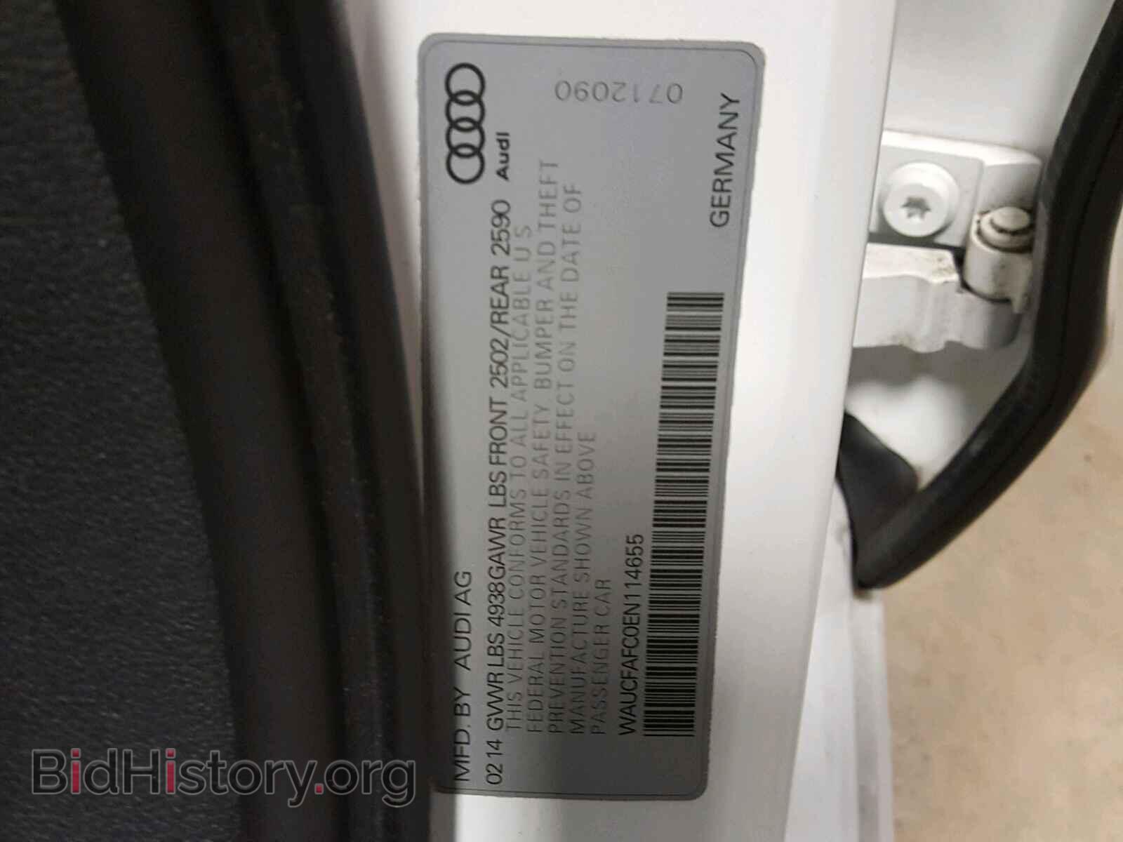 2014 AUDI A6 - VIN: WAUCFAFC0EN114655 - Фото 10