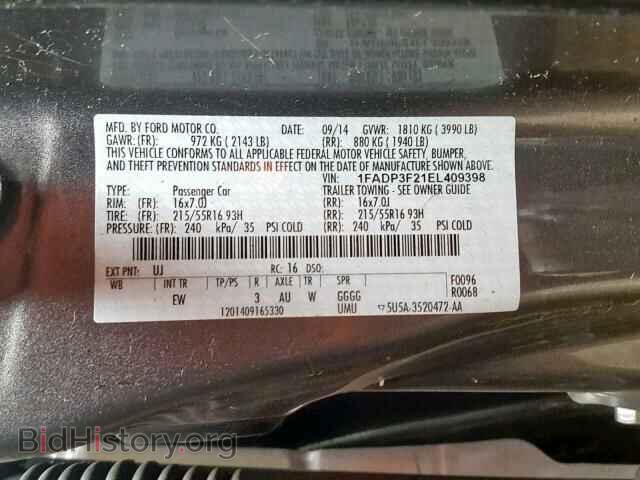 2014 FORD FOCUS SE - VIN: 1FADP3F21EL409398 - Фото 10