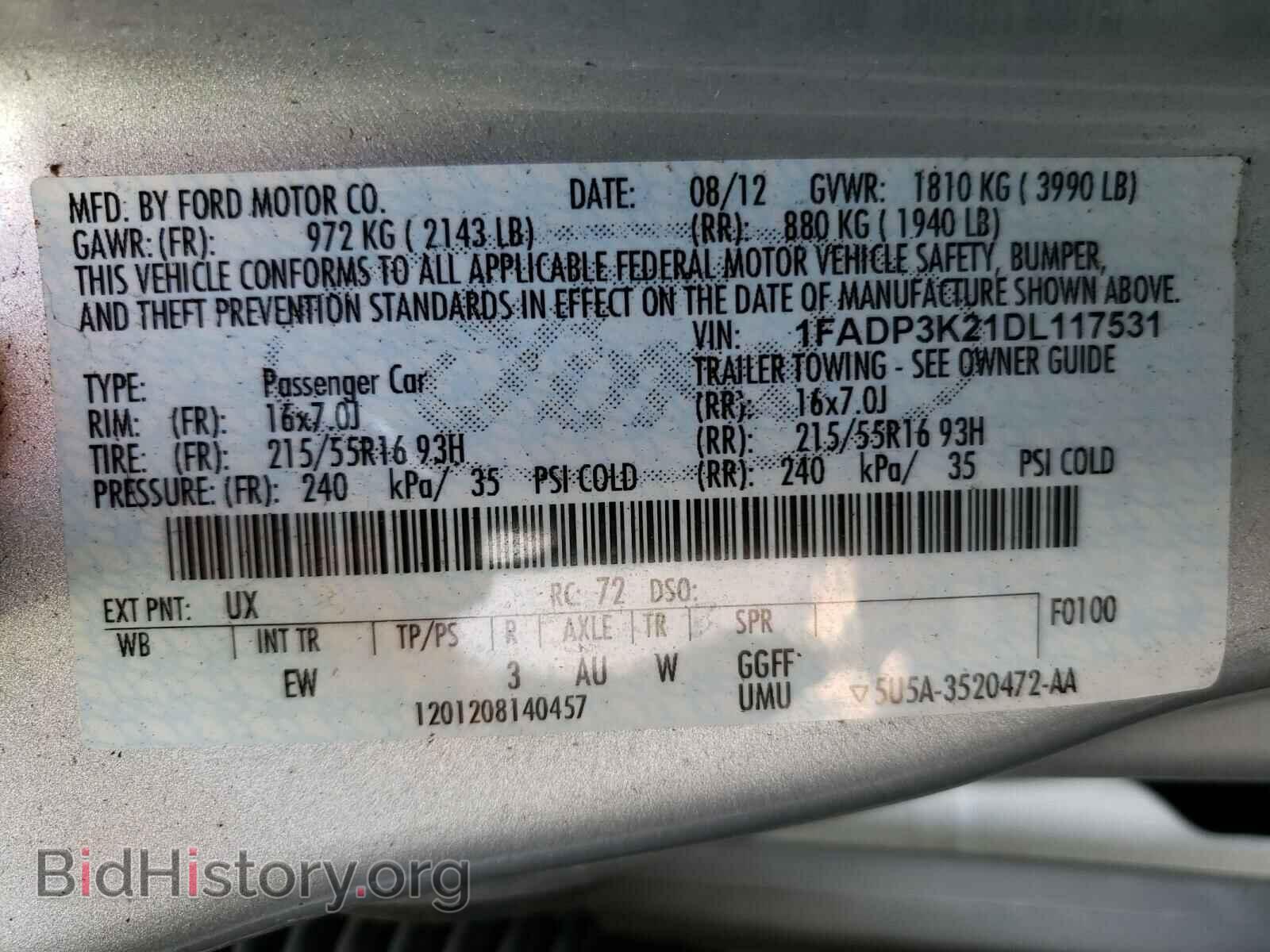 2013 FORD FOCUS - VIN: 1FADP3K21DL117531 - Photo 10