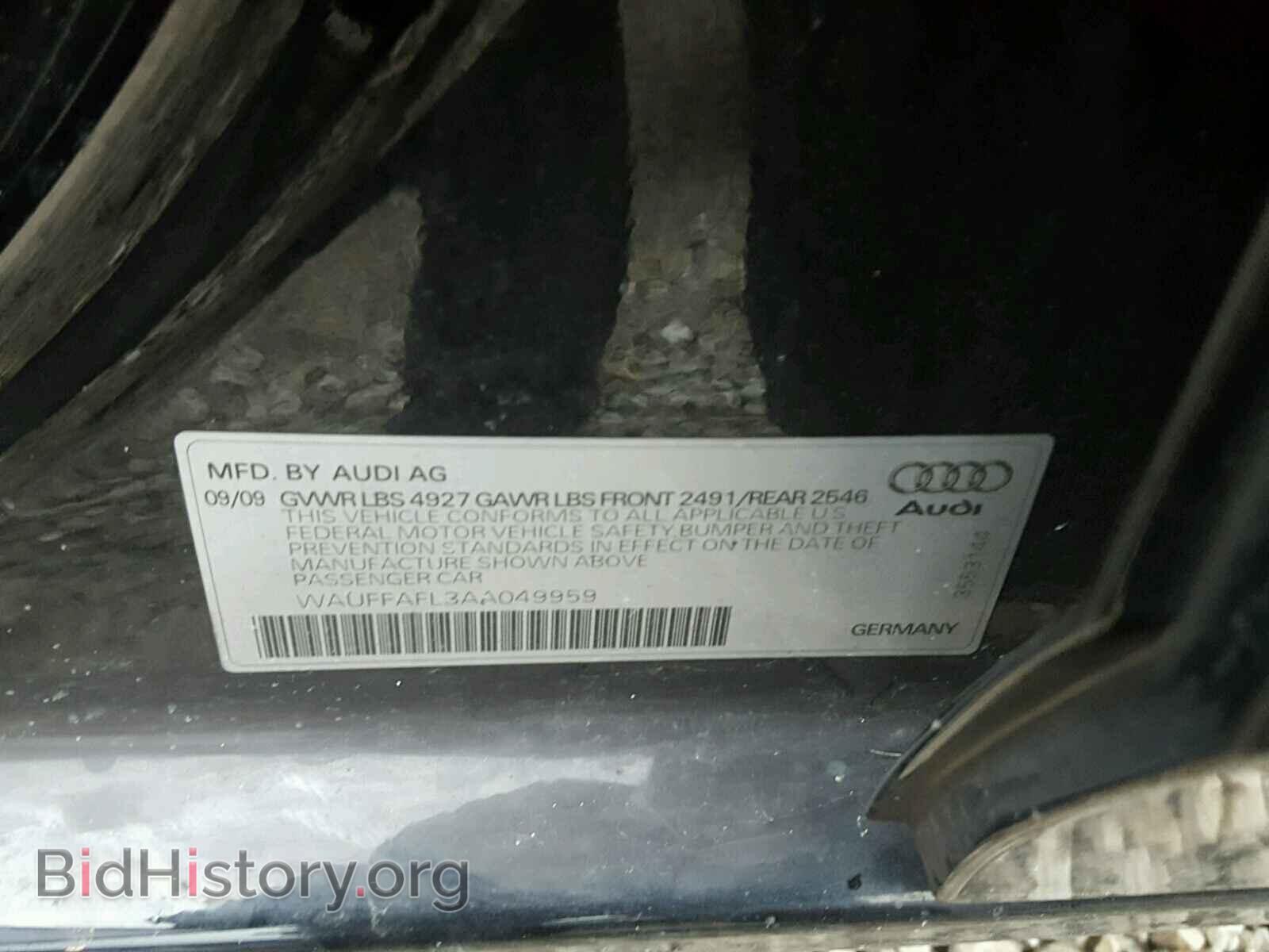 2010 AUDI A4 - VIN: WAUFFAFL3AA049959 - Фото 10