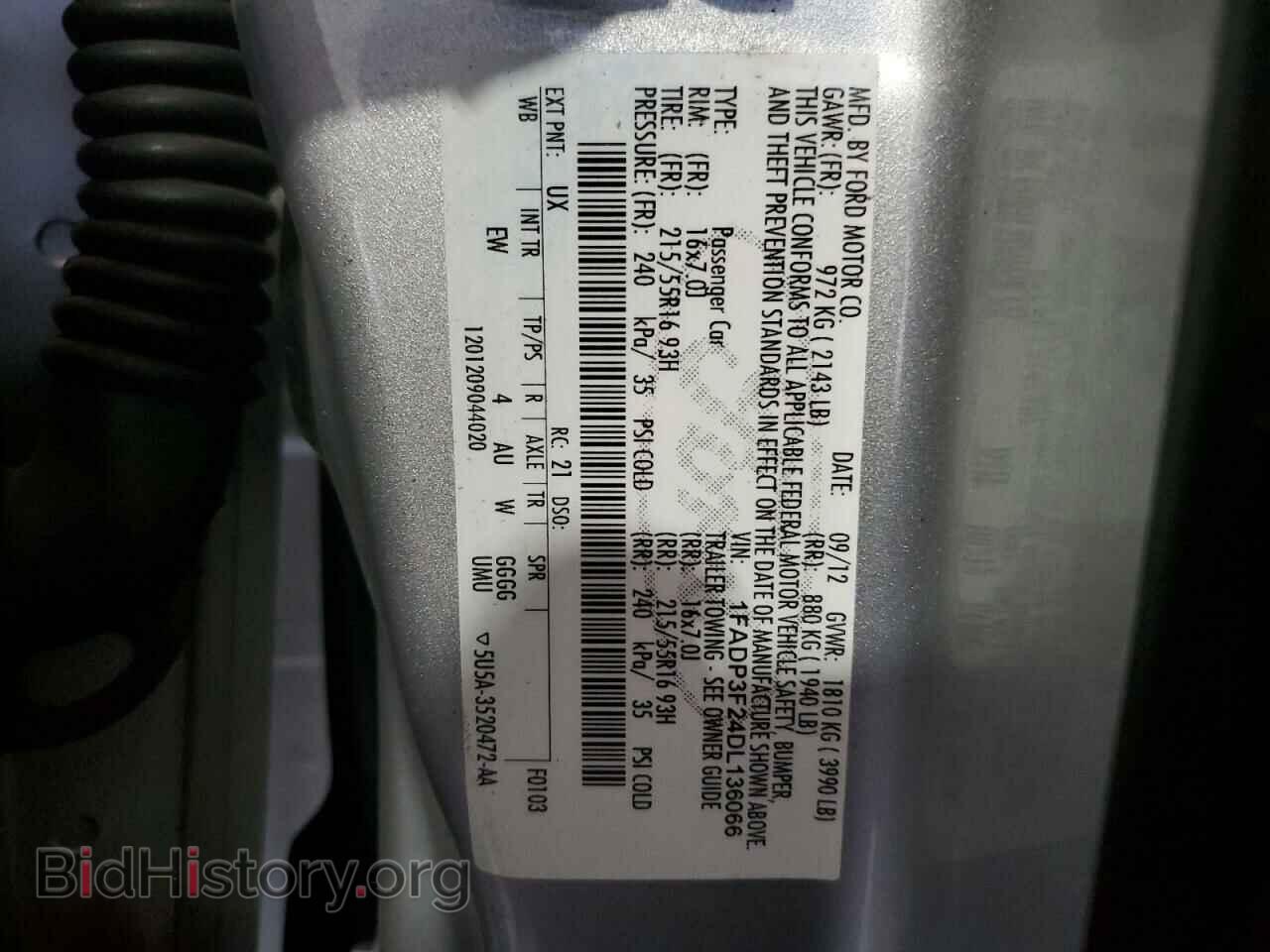 2013 FORD FOCUS - VIN: 1FADP3F24DL136066 - Фото 12
