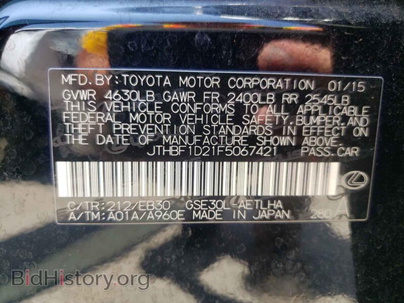 2015 Lexus IS (VIN JTHBF1D21F5067421) — photo 10 of 10