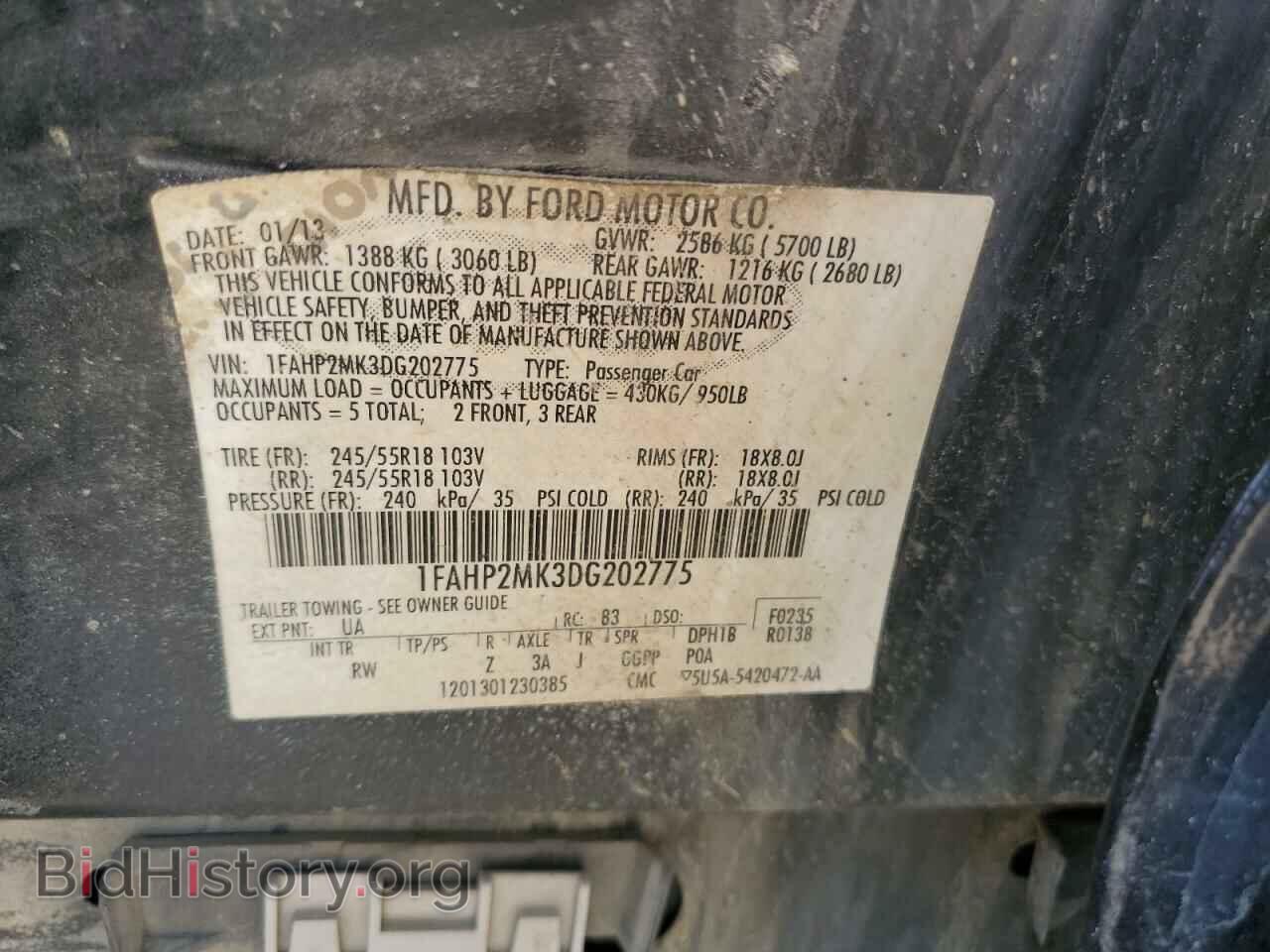2013 FORD TAURUS - VIN: 1FAHP2MK3DG202775 - Фото 10