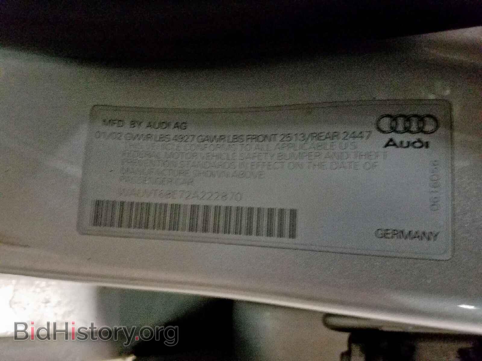 2002 AUDI A4 - VIN: WAUVT68E72A222870 - Фото 10