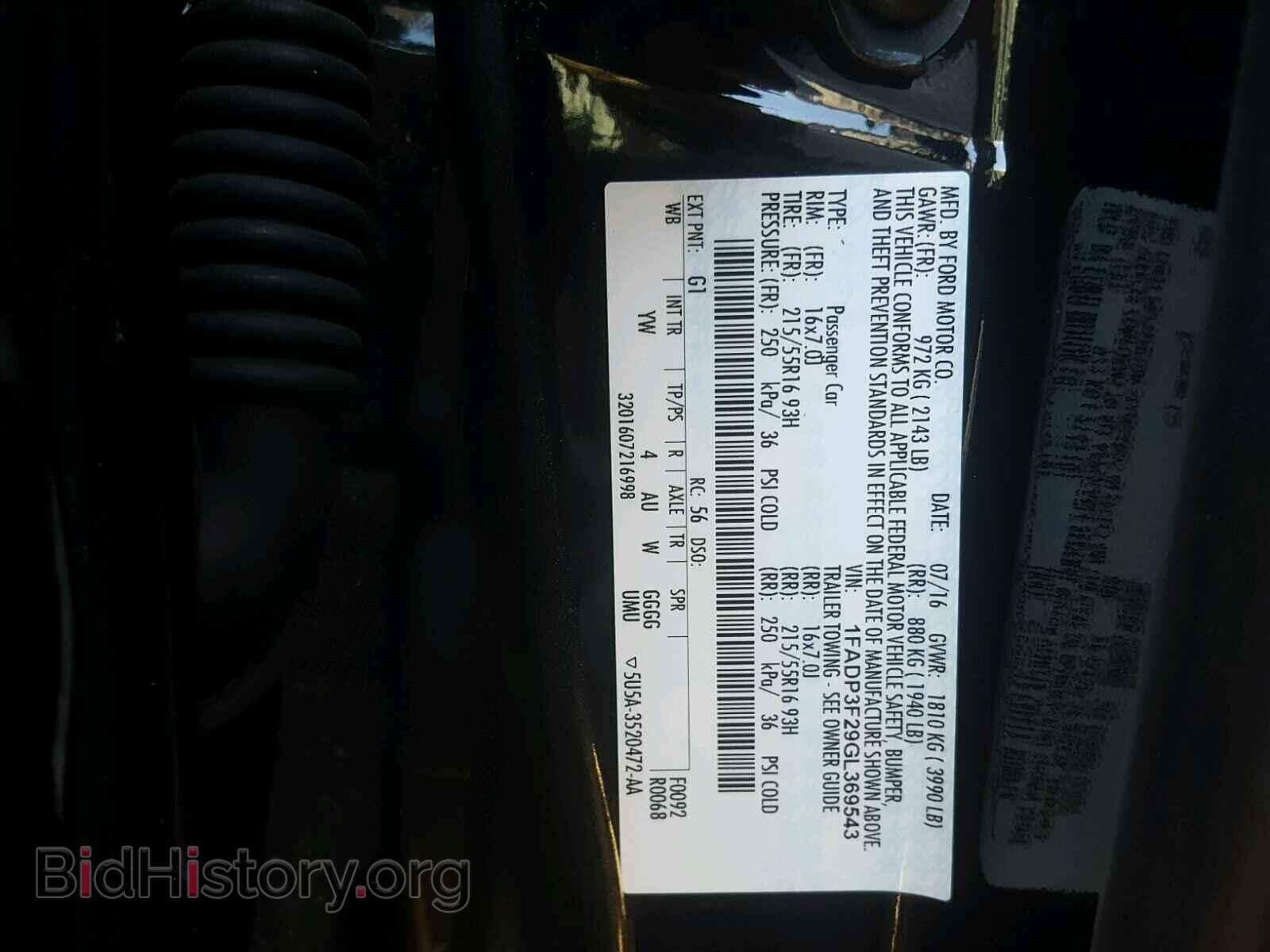 2016 FORD FOCUS - VIN: 1FADP3F29GL369543 - Фото 10