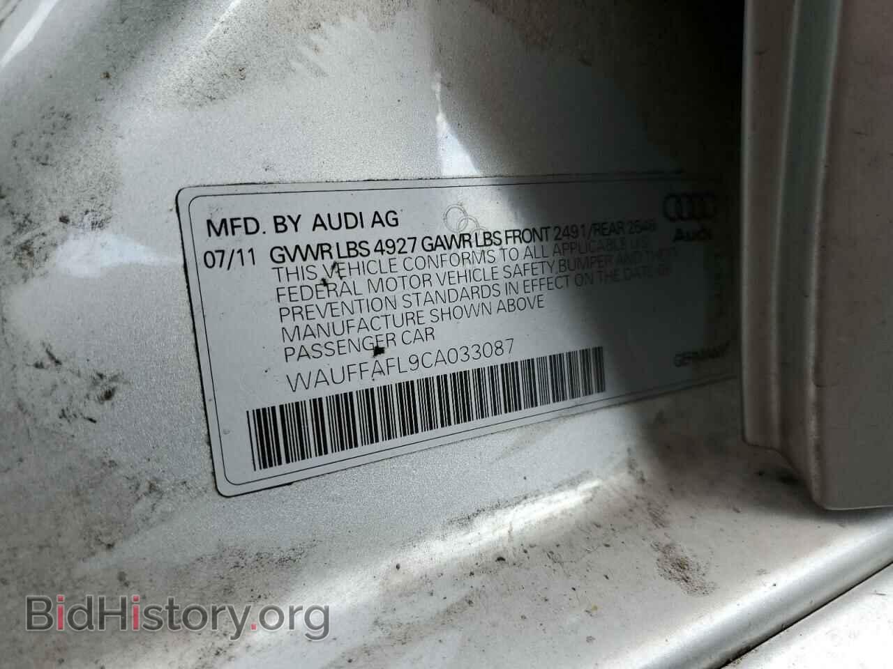 2012 AUDI A4 - VIN: WAUFFAFL9CA033087 - Photo 10