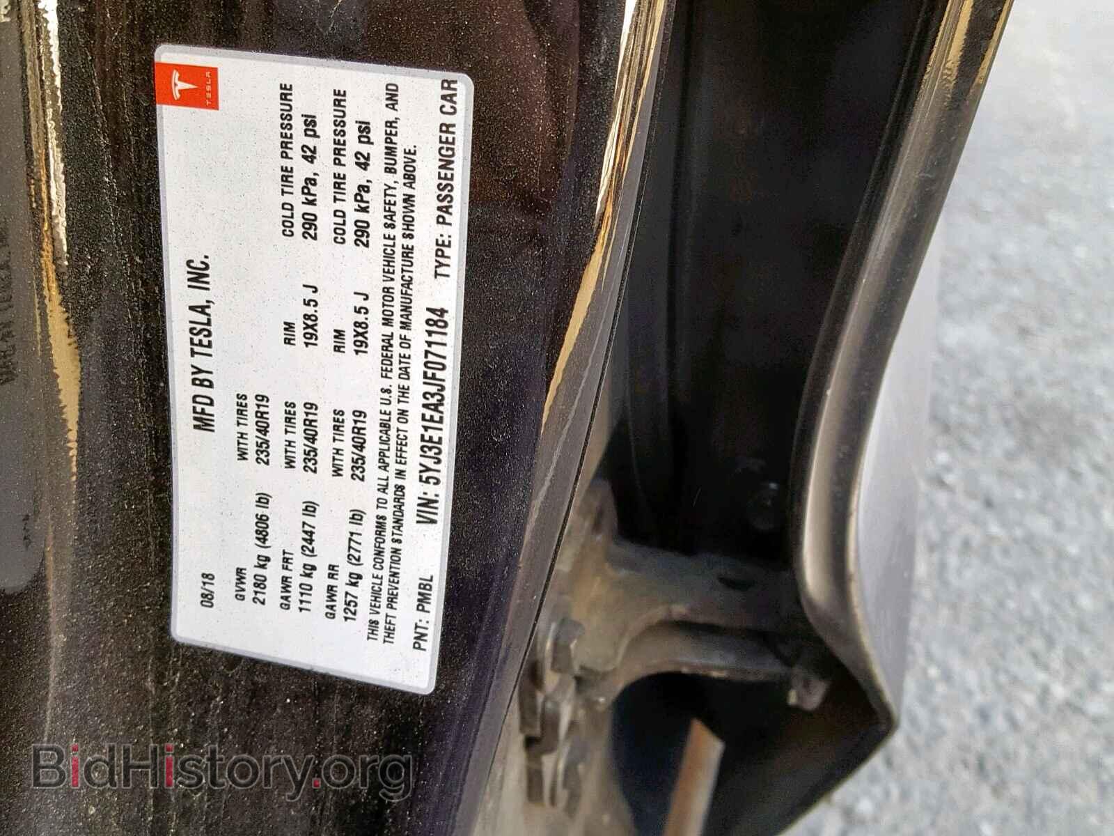 2018 TESLA MODEL 3 - VIN: 5YJ3E1EA3JF071184 - Photo 10