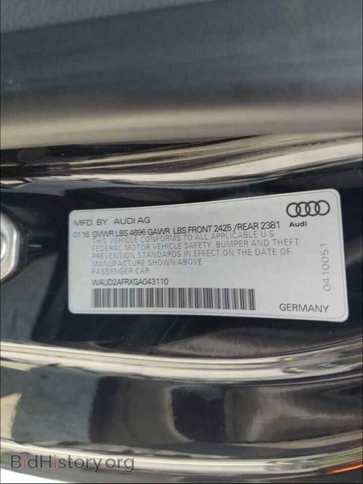 2016 AUDI A5 - VIN: WAUD2AFRXGA043110 - Фото 10