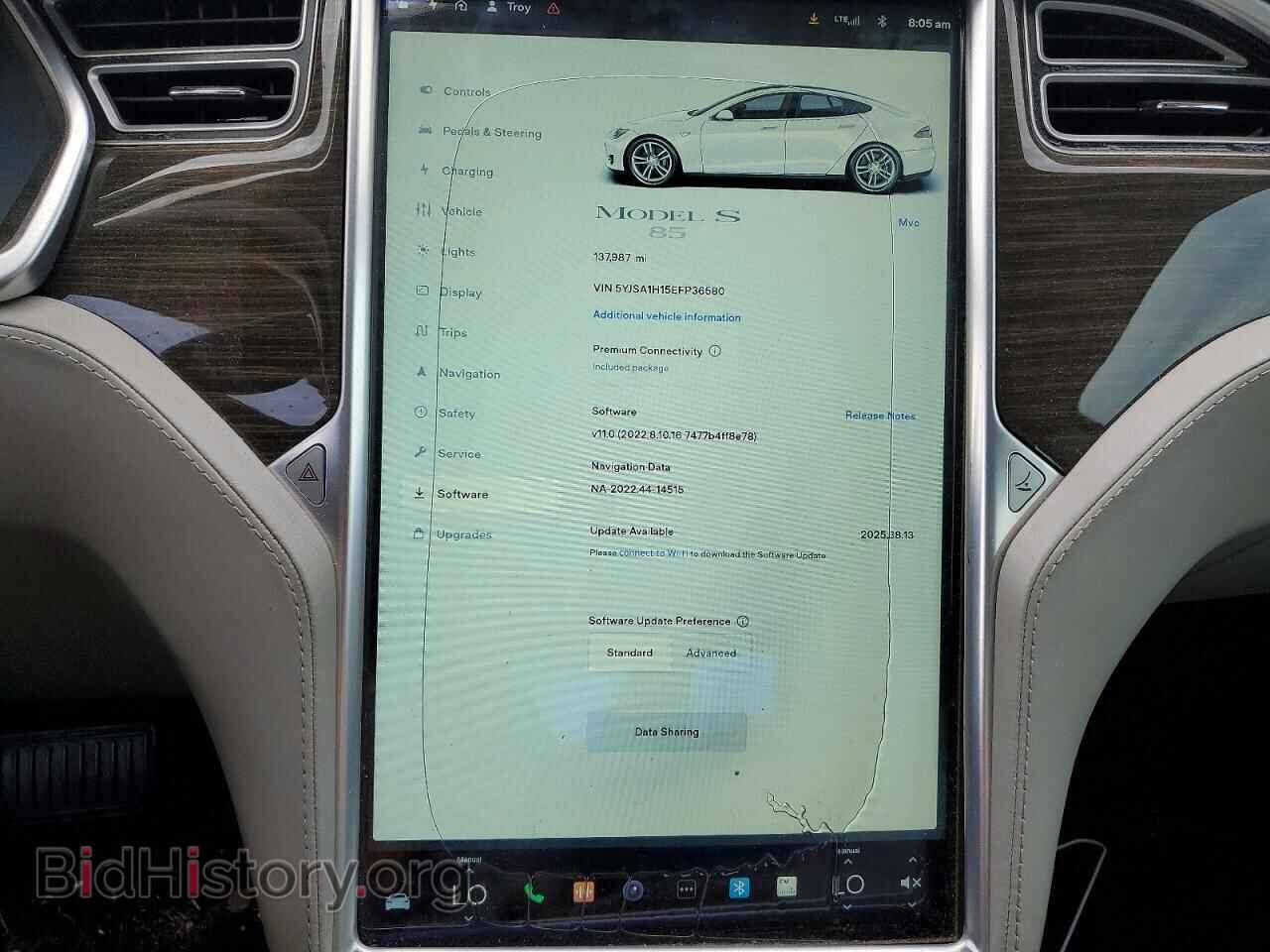 2014 TESLA MODEL S - VIN: 5YJSA1H15EFP36580 - Photo 9
