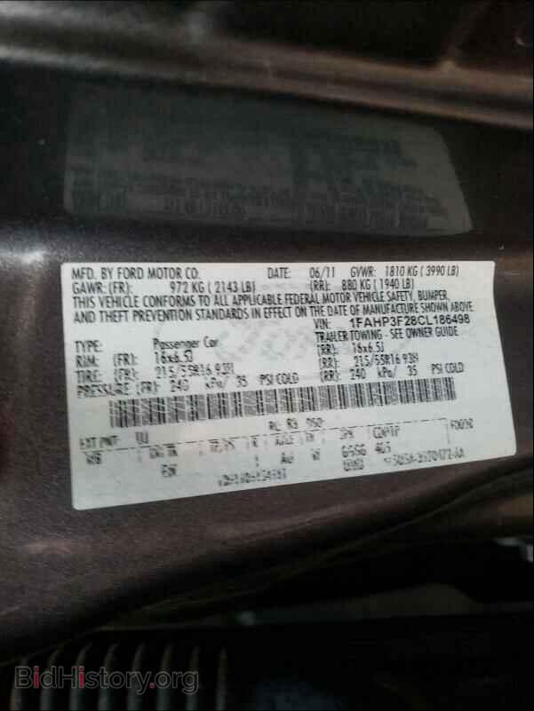 2012 FORD FOCUS - VIN: 1FAHP3F28CL186498 - Фото 10