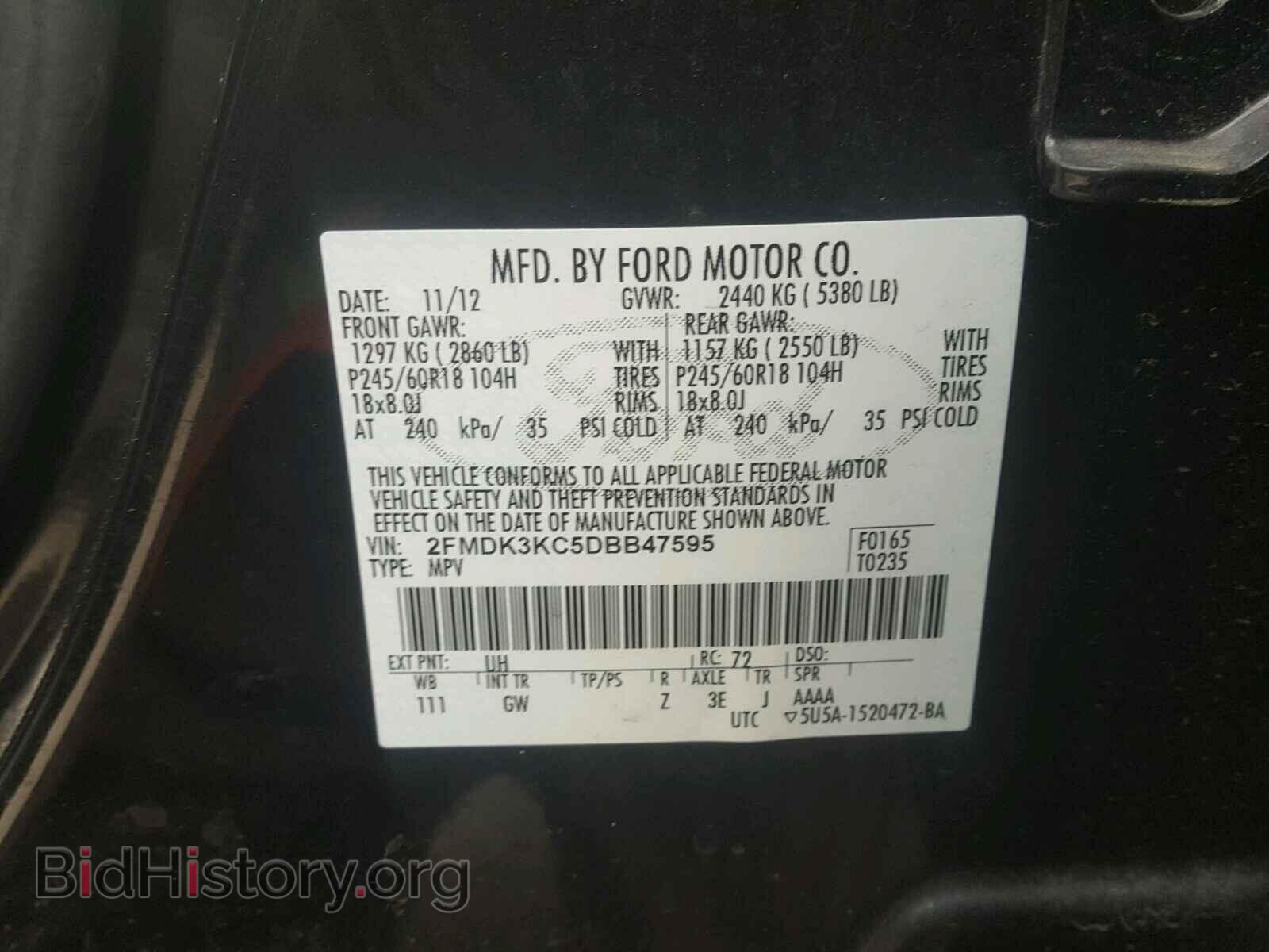 2013 FORD EDGE - VIN: 2FMDK3KC5DBB47595 - Фото 10
