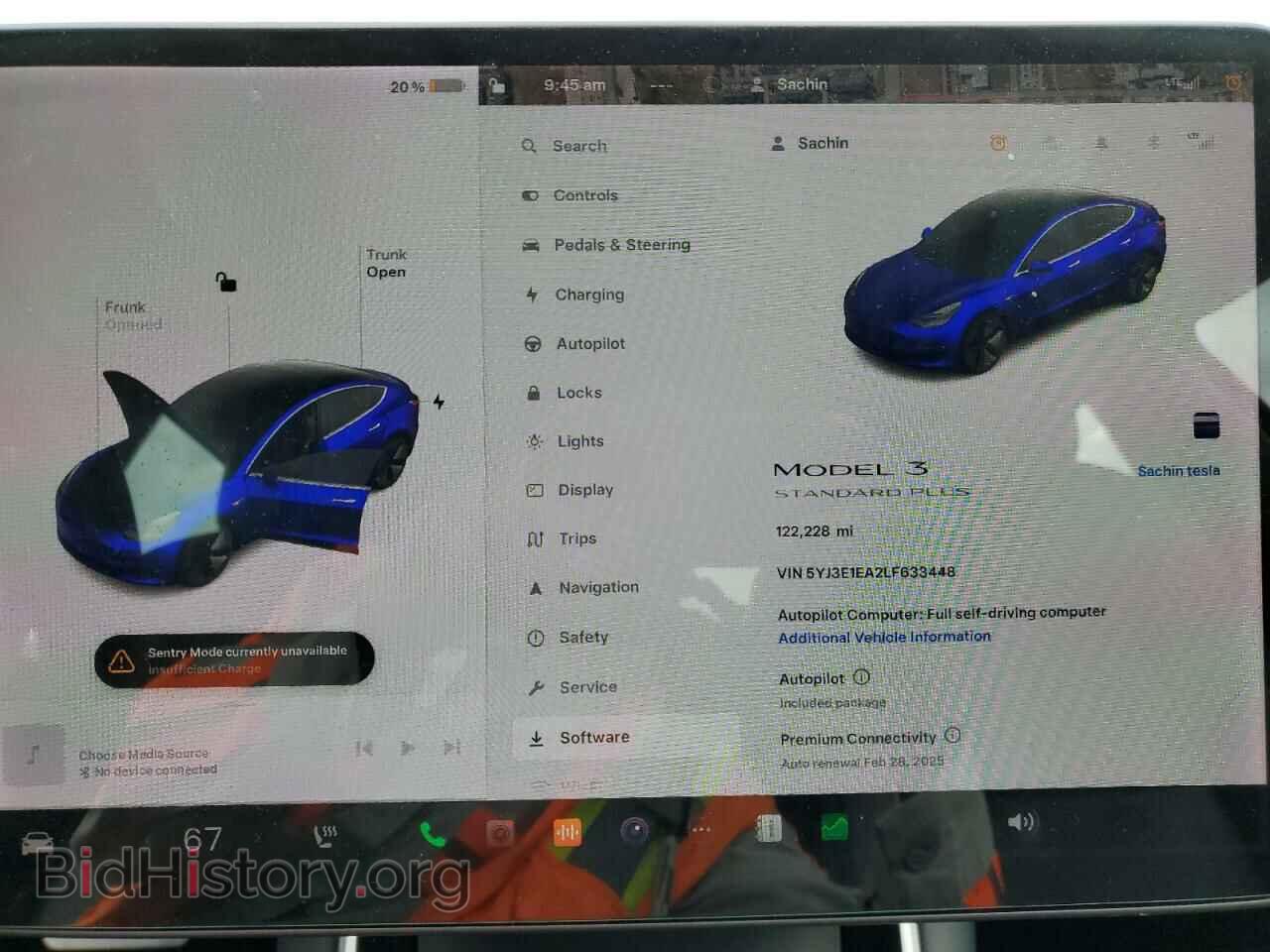 2020 TESLA MODEL 3 - VIN: 5YJ3E1EA2LF633448 - Фото 9