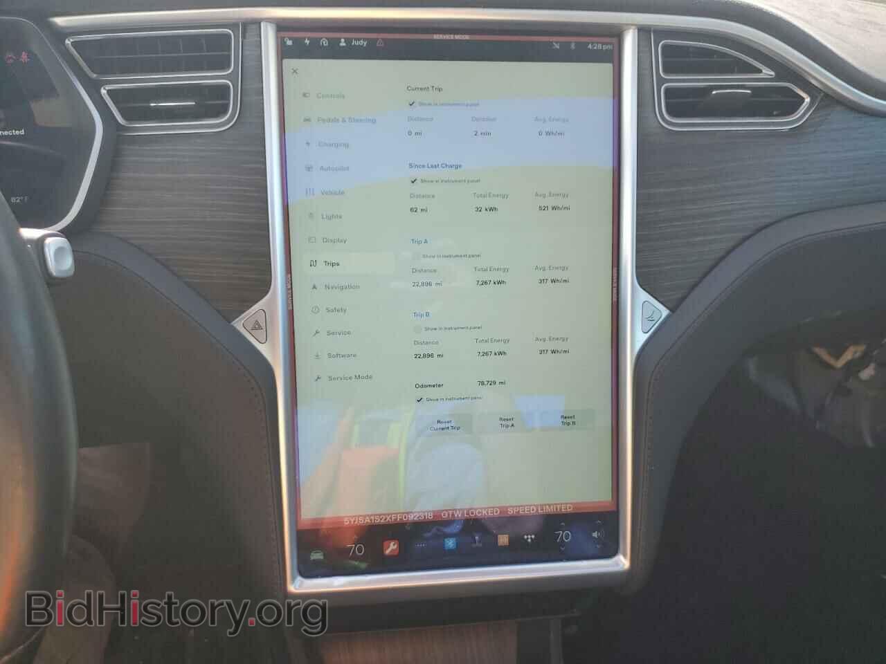2015 TESLA MODEL S - VIN: 5YJSA1S2XFF092318 - Фото 9