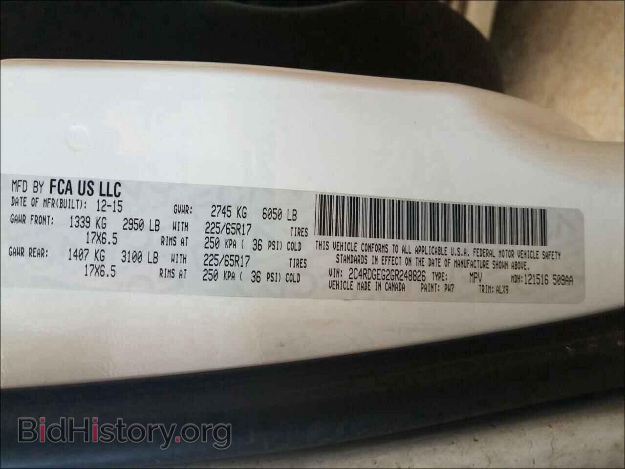 2016 DODGE CARAVAN - VIN: 2C4RDGEG2GR248826 - Фото 10