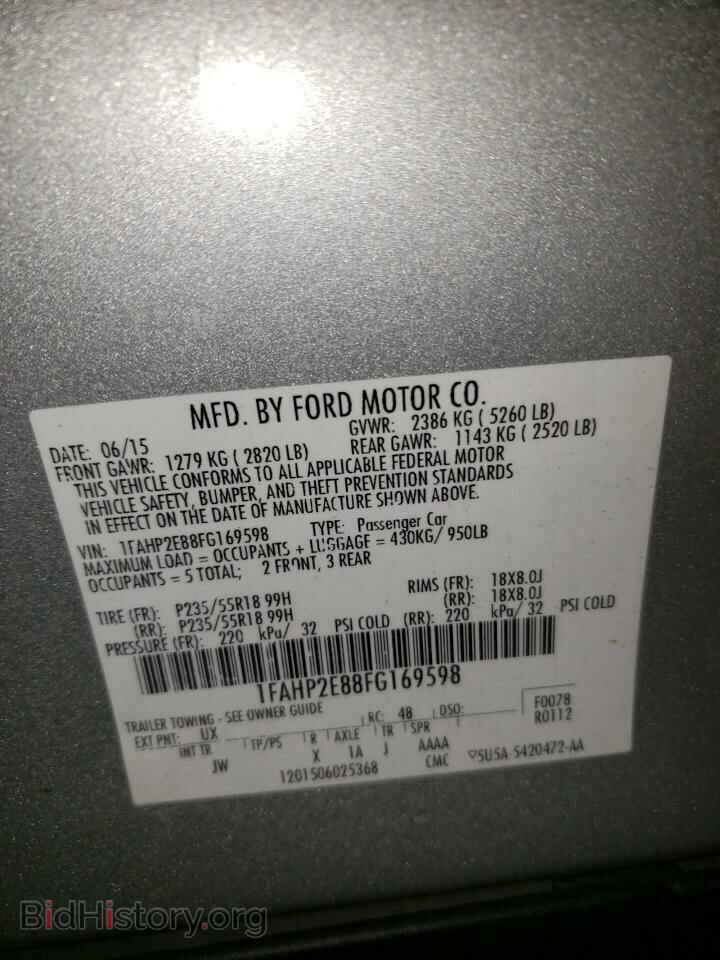 2015 FORD TAURUS - VIN: 1FAHP2E88FG169598 - Photo 10