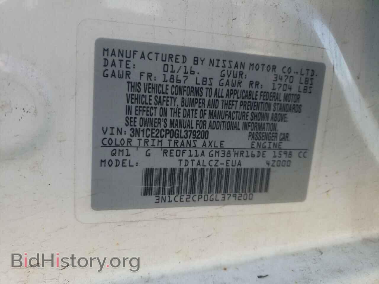 2016 NISSAN VERSA - VIN: 3N1CE2CP0GL379200 - Photo 10