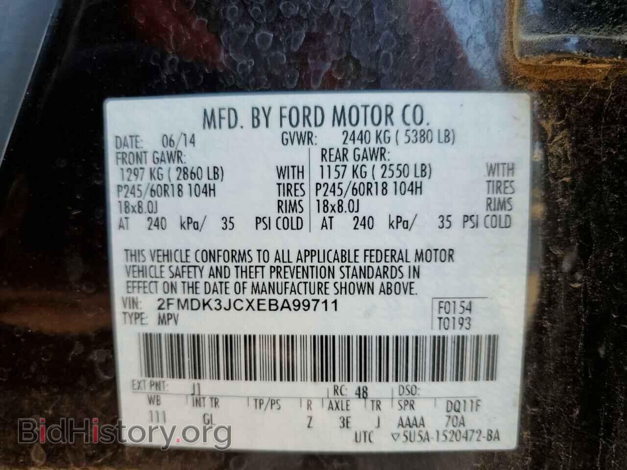 2014 FORD EDGE - VIN: 2FMDK3JCXEBA99711 - Photo 10