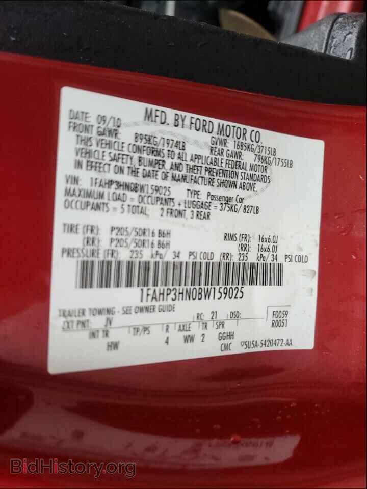 2011 FORD FOCUS - VIN: 1FAHP3HN0BW159025 - Фото 10