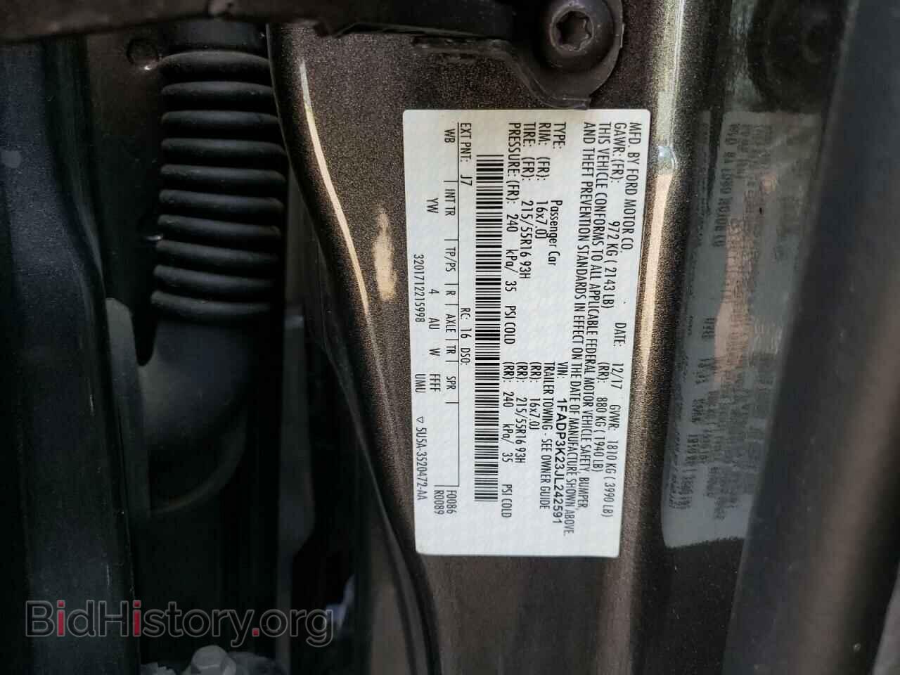 2018 FORD FOCUS - VIN: 1FADP3K23JL242591 - Фото 10