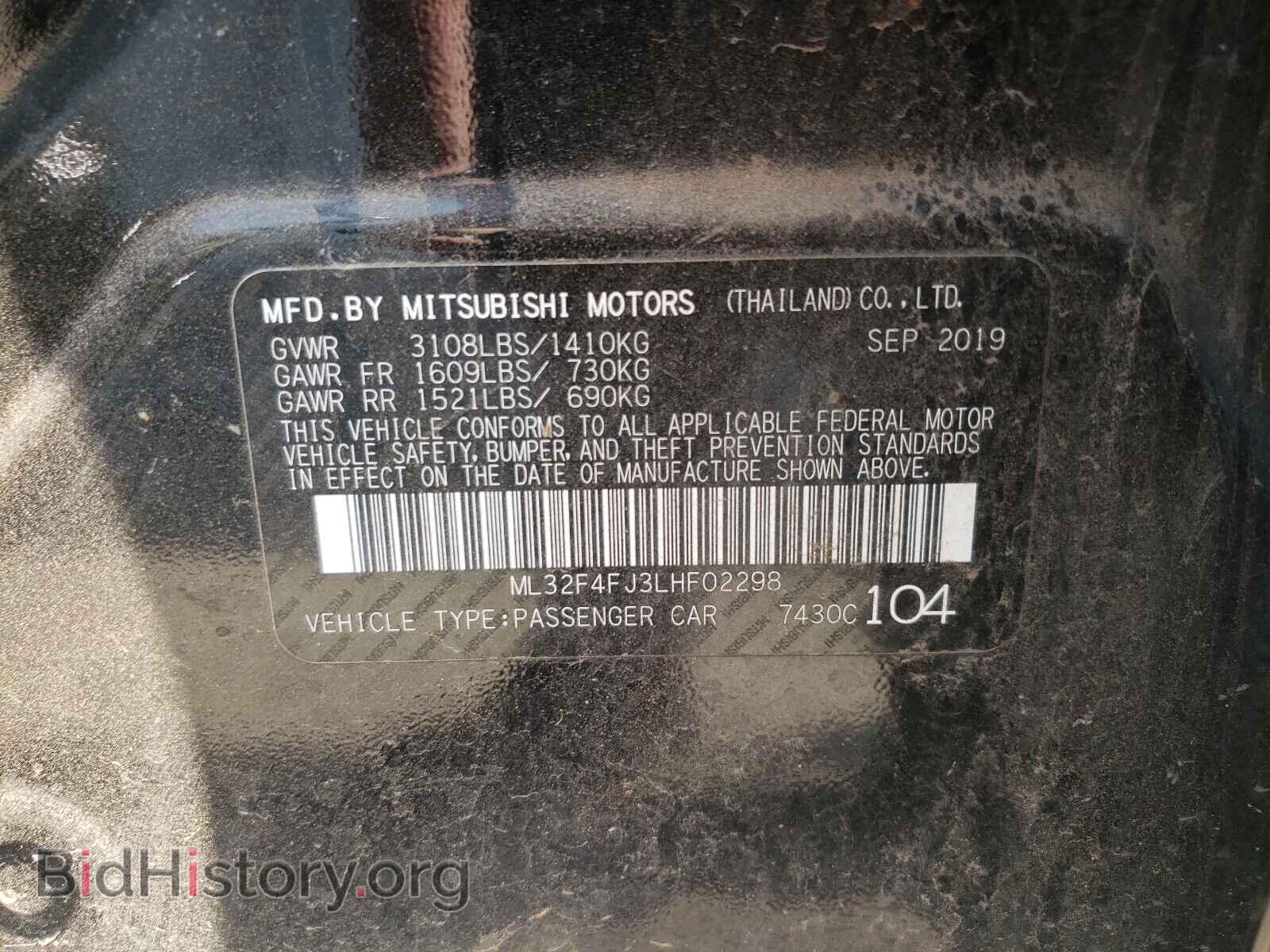 2020 MITSUBISHI MIRAGE - VIN: ML32F4FJ3LHF02298 - Фото 10
