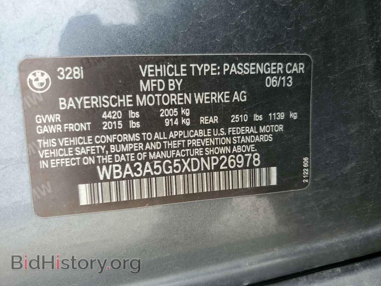 2013 BMW 3 SERIES - VIN: WBA3A5G5XDNP26978 - Фото 12