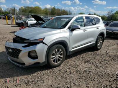 2019 Hyundai SANTA FE SE, silver — VIN 5NMS2CAD5KH035738, Copart