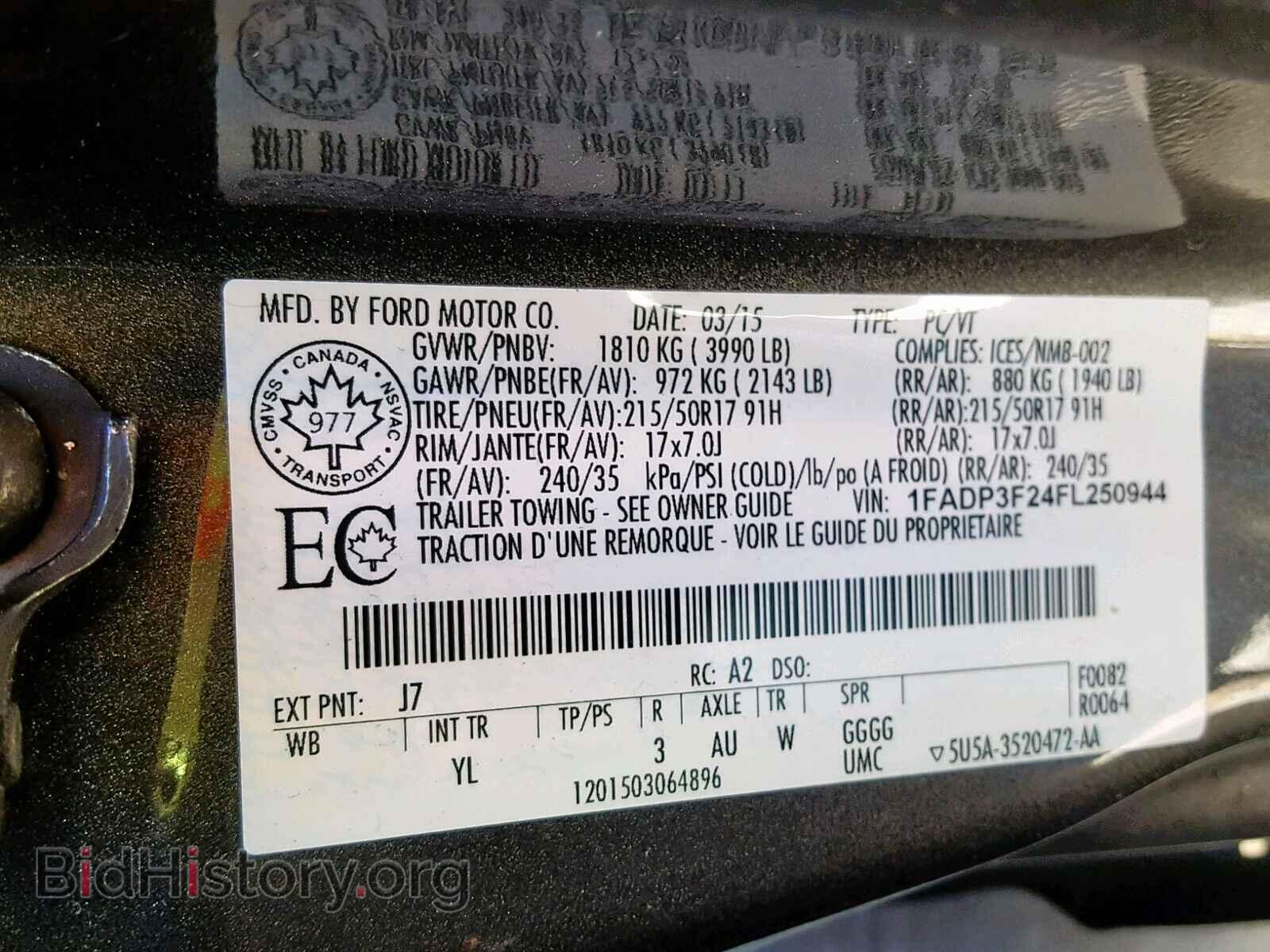 2015 FORD FOCUS SE - VIN: 1FADP3F24FL250944 - Фото 10