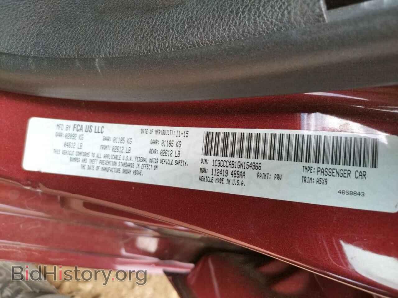 2016 CHRYSLER 200 - VIN: 1C3CCCAB1GN154966 - Фото 10