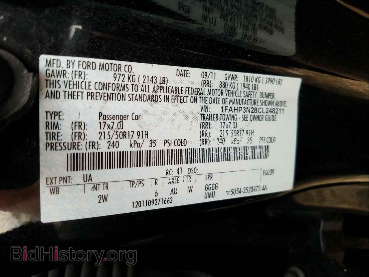 2012 FORD FOCUS - VIN: 1FAHP3N28CL248211 - Фото 10