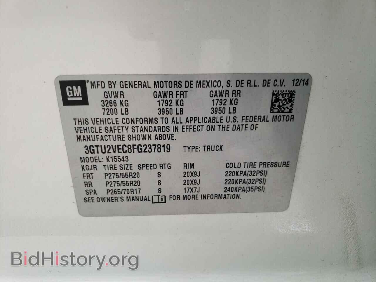 2015 GMC SIERRA - VIN: 3GTU2VEC8FG237819 - Фото 10