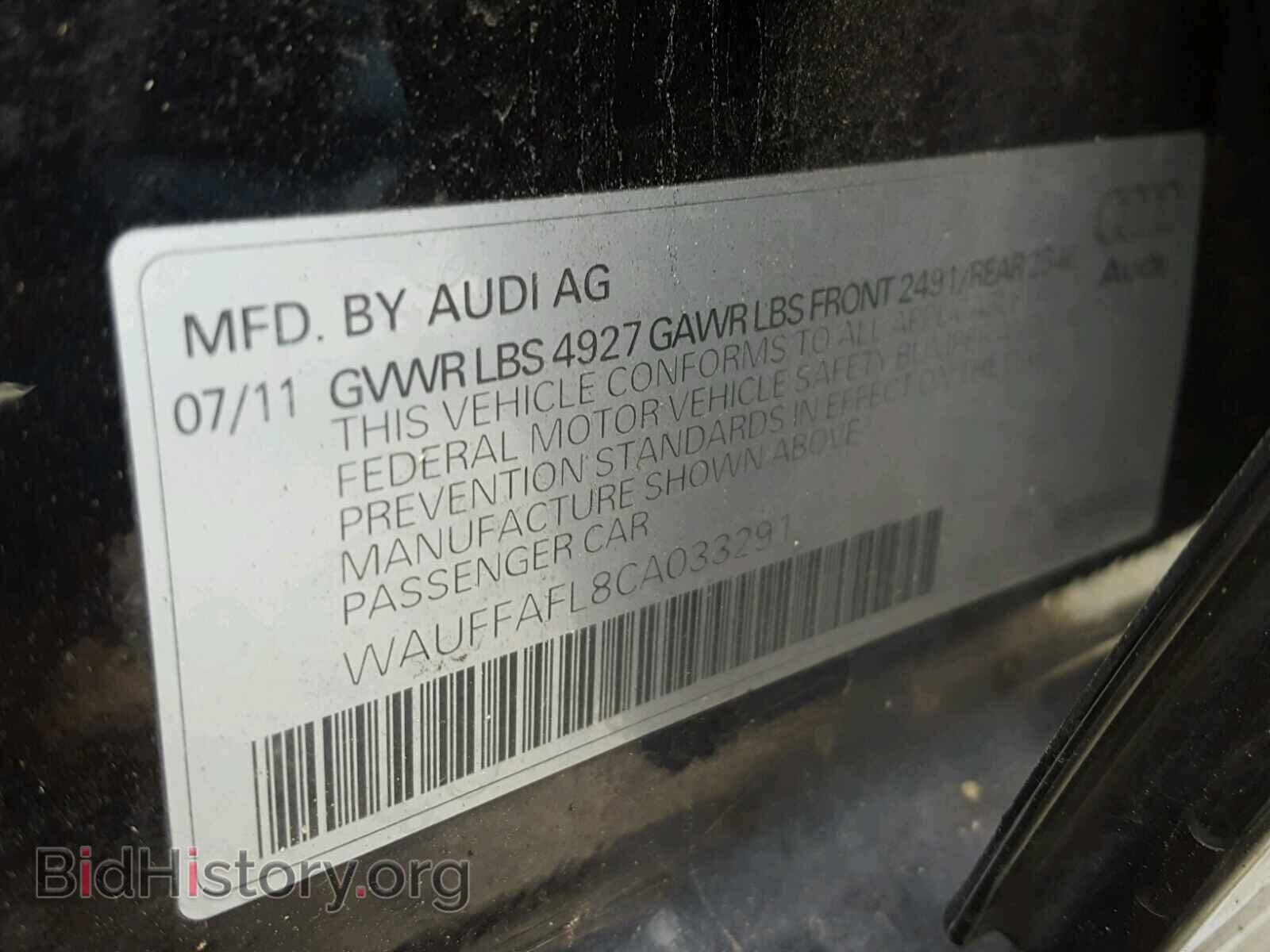 2012 AUDI A4 - VIN: WAUFFAFL8CA033291 - Фото 10