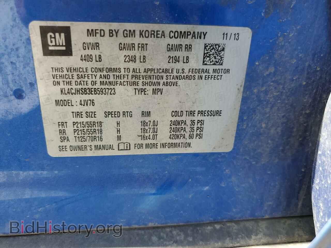 2014 BUICK ENCORE - VIN: KL4CJHSB3EB593723 - Фото 13