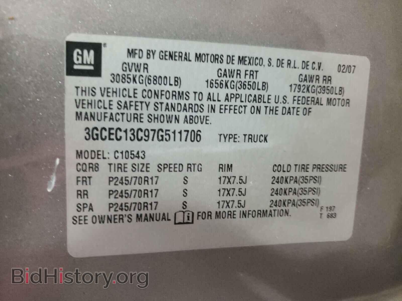 2007 CHEVROLET SILVERADO - VIN: 3GCEC13C97G511706 - Photo 10