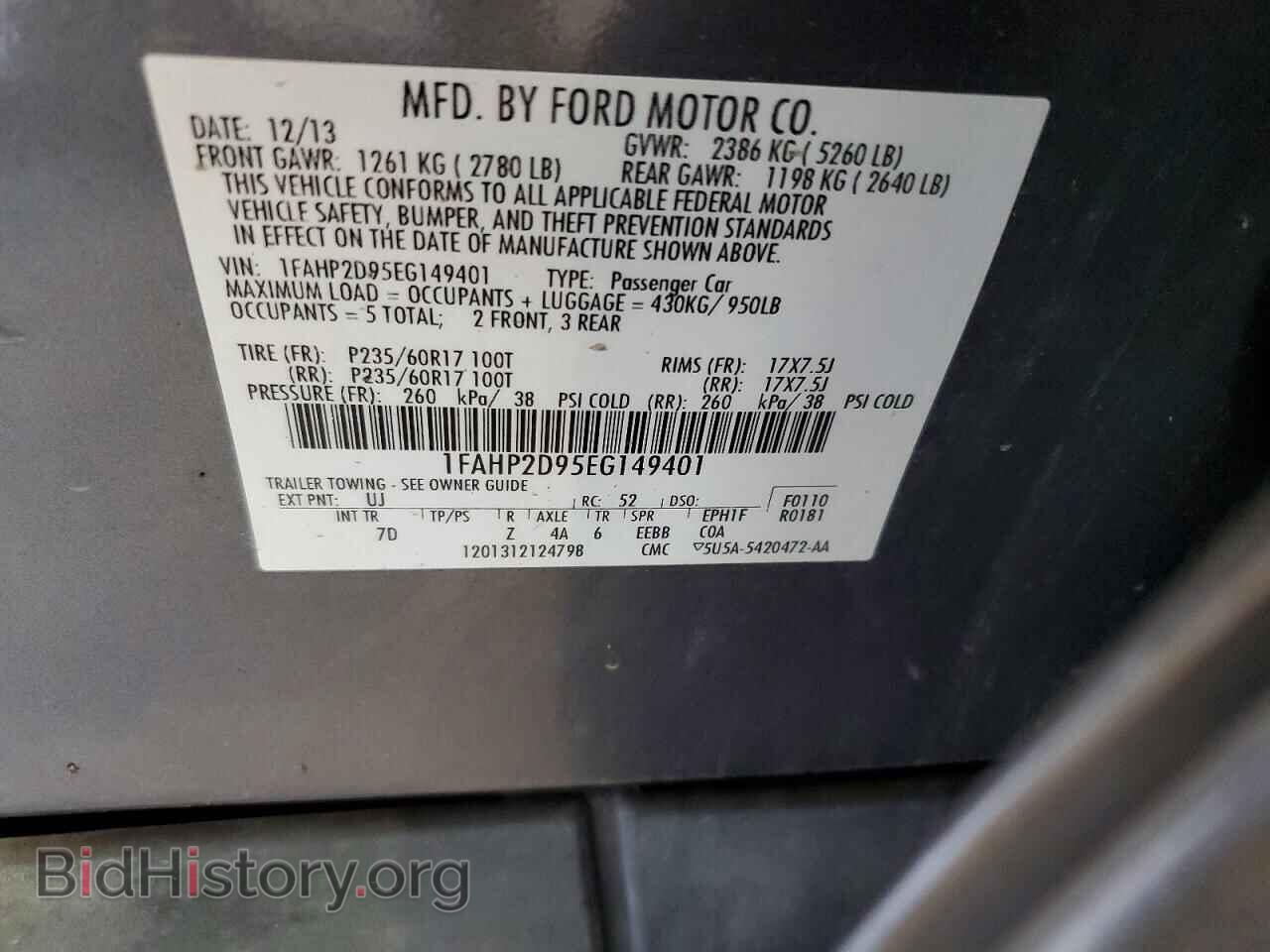 2014 FORD TAURUS - VIN: 1FAHP2D95EG149401 - Photo 12