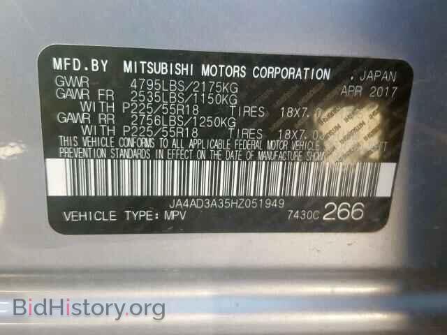 2017 MITSUBISHI OUTLANDER - VIN: JA4AD3A35HZ051949 - Фото 10
