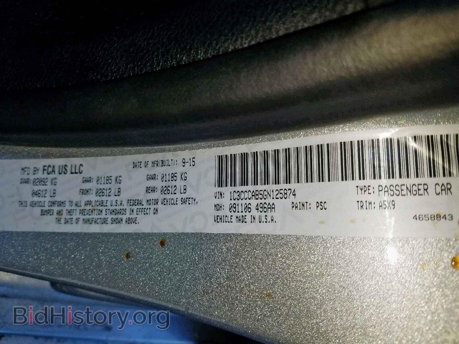 2016 CHRYSLER 200 - VIN: 1C3CCCAB5GN125874 - Photo 10