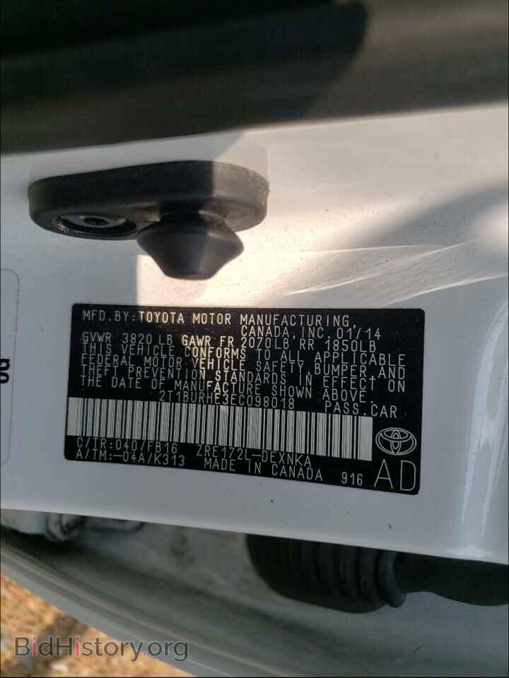 2014 TOYOTA COROLLA - VIN: 2T1BURHE3EC098018 - Photo 10