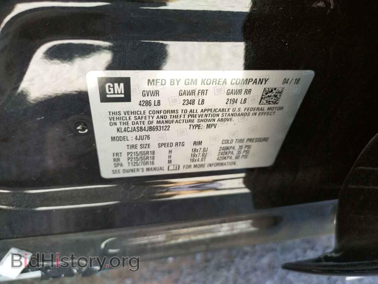 2018 BUICK ENCORE - VIN: KL4CJASB4JB693122 - Фото 10