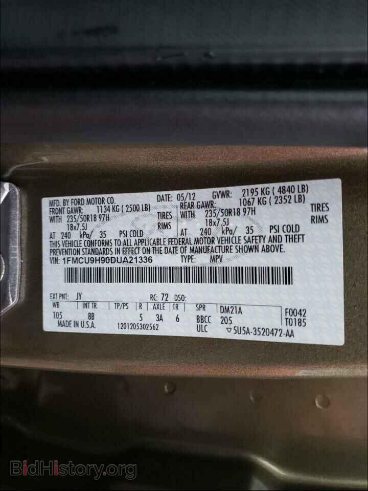 2013 FORD ESCAPE - VIN: 1FMCU9H90DUA21336 - Фото 10