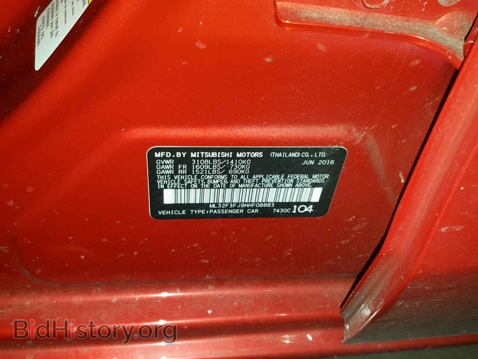 2017 MITSUBISHI MIRAGE - VIN: ML32F3FJ9HHF08883 - Фото 10