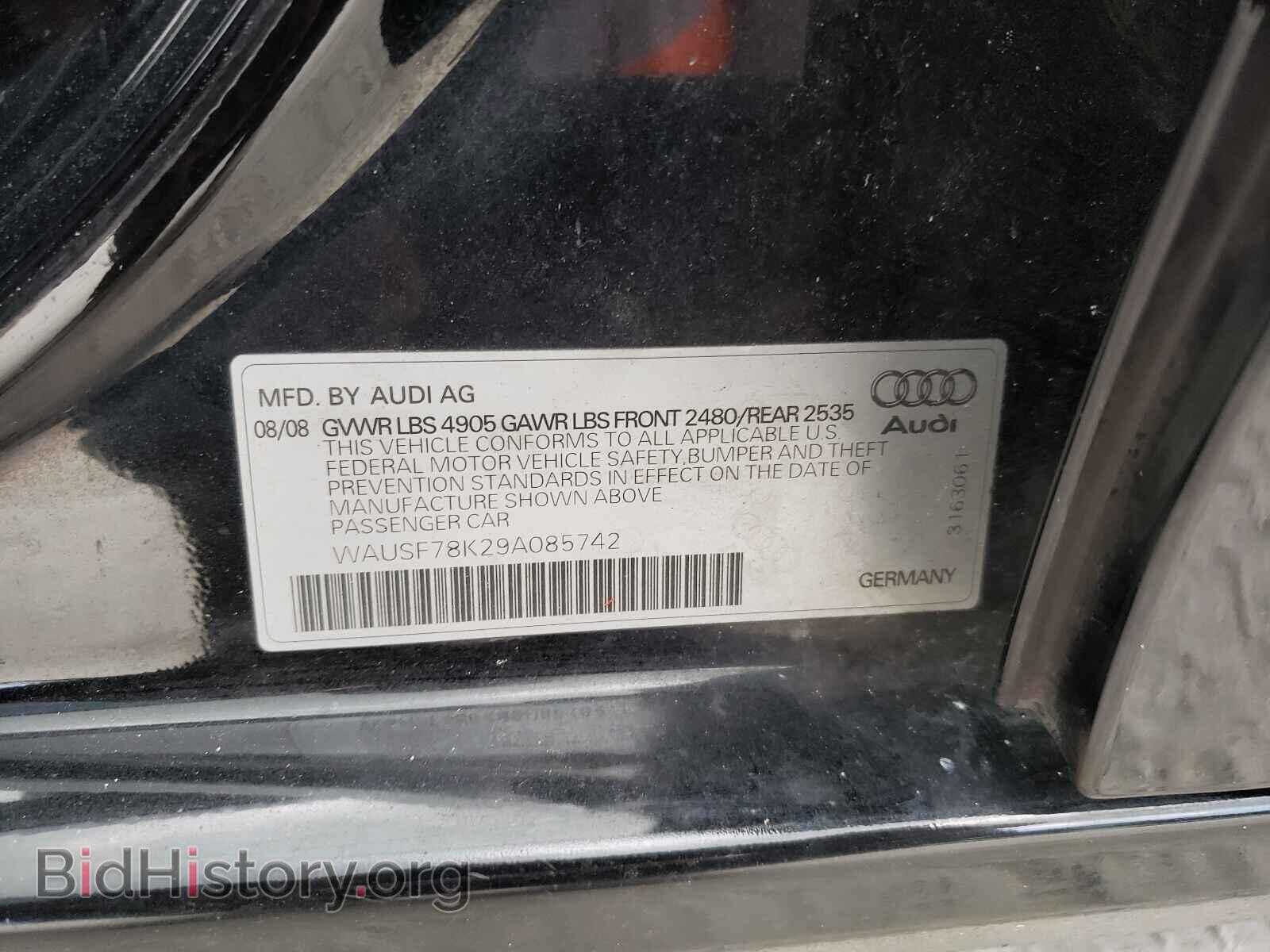 2009 AUDI A4 - VIN: WAUSF78K29A085742 - Фото 10