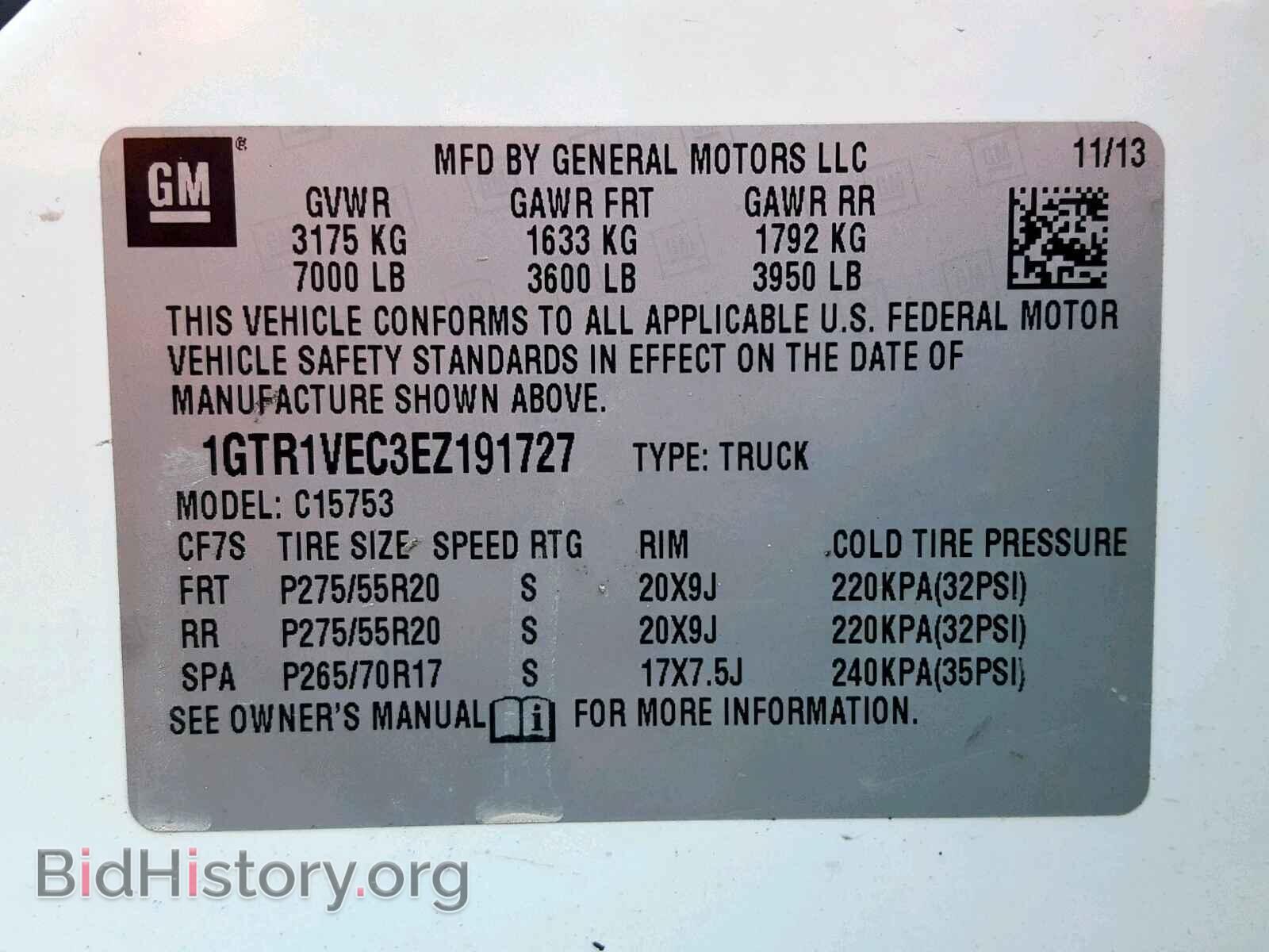 2014 GMC SIERRA C15 - VIN: 1GTR1VEC3EZ191727 - Фото 10