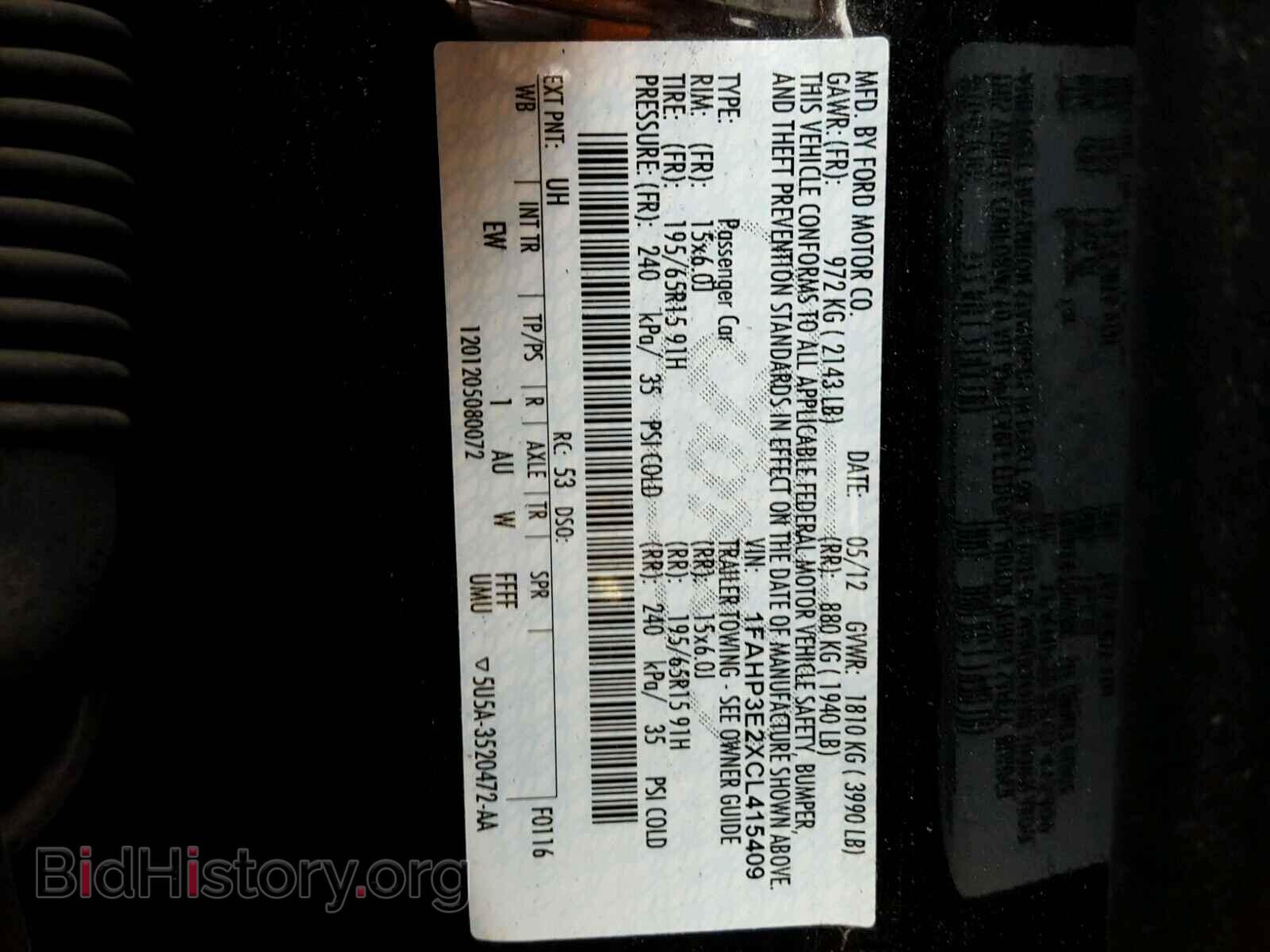2012 FORD FOCUS - VIN: 1FAHP3E2XCL415409 - Photo 10