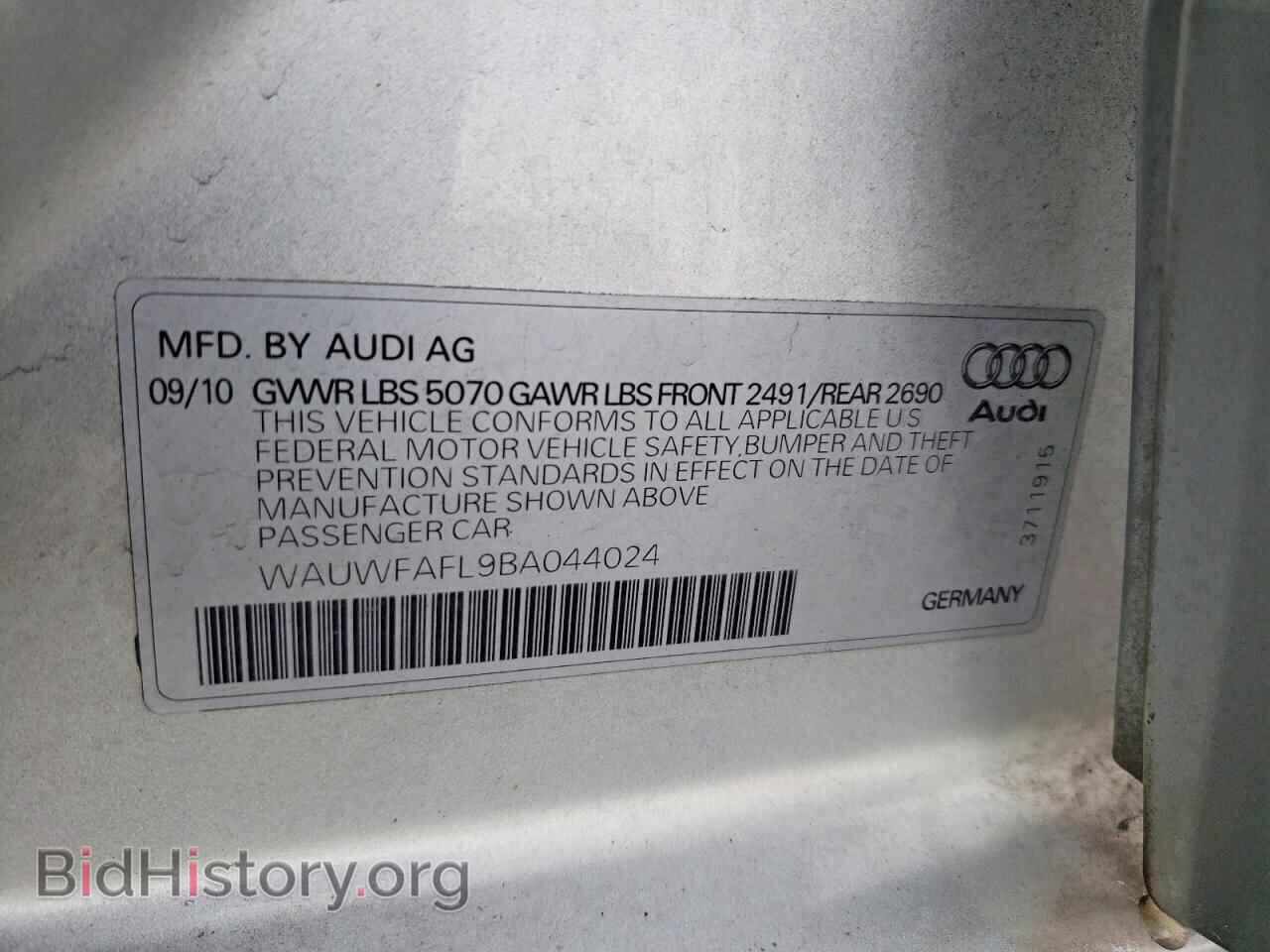 2011 AUDI A4 - VIN: WAUWFAFL9BA044024 - Фото 13
