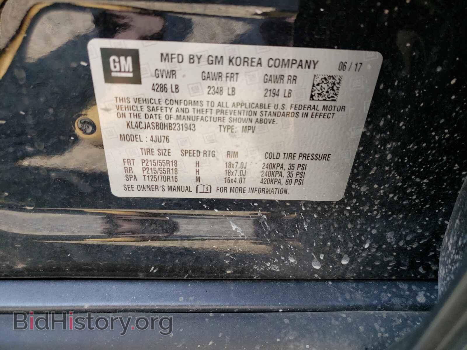 2017 BUICK ENCORE - VIN: KL4CJASB0HB231943 - Photo 10