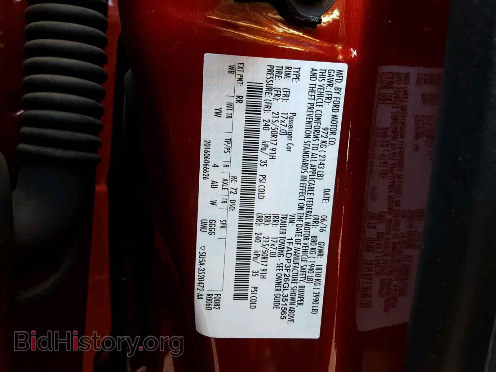 2016 FORD FOCUS SE - VIN: 1FADP3F26GL351565 - Фото 10