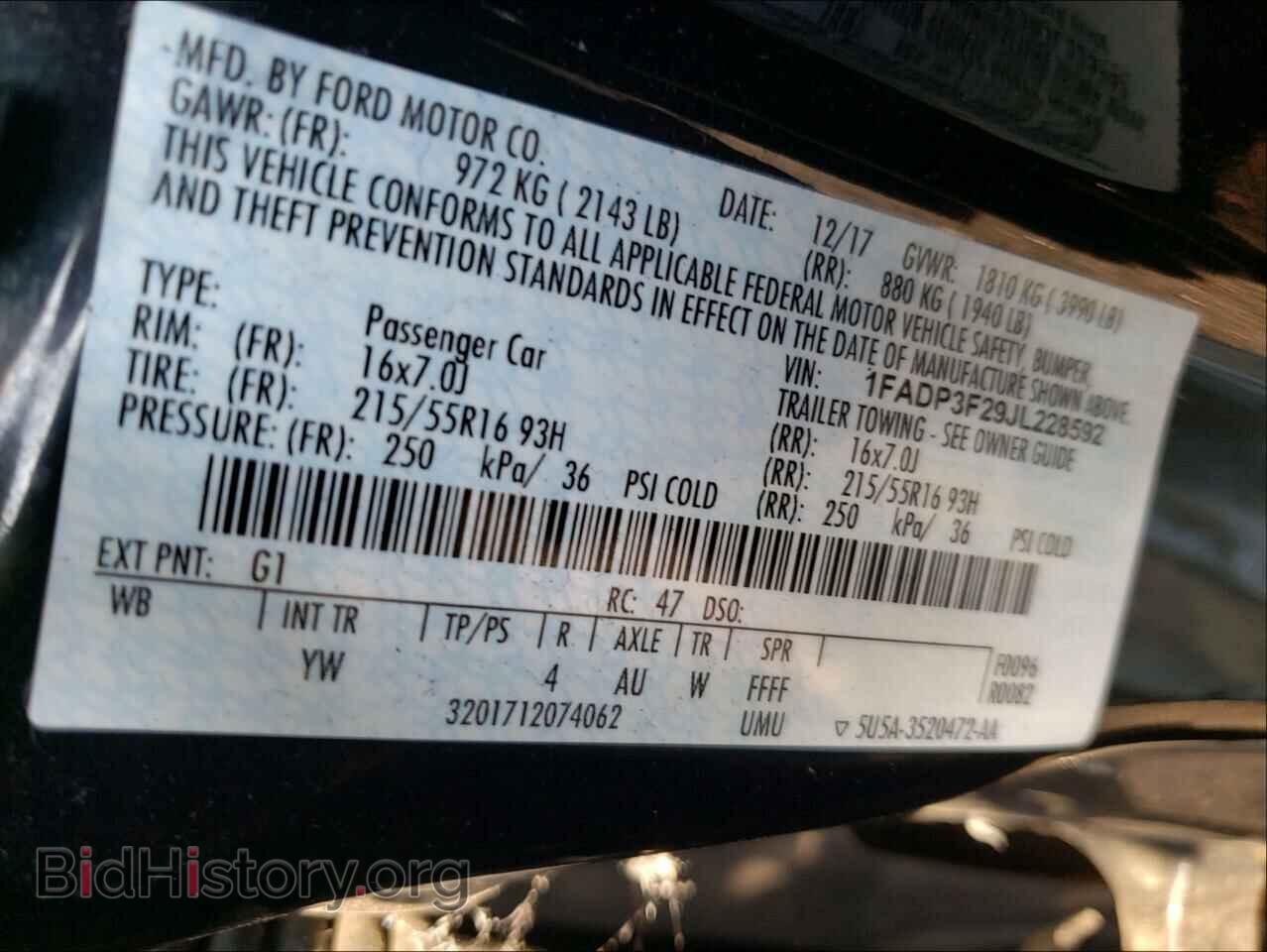 2018 FORD FOCUS - VIN: 1FADP3F29JL228592 - Фото 10