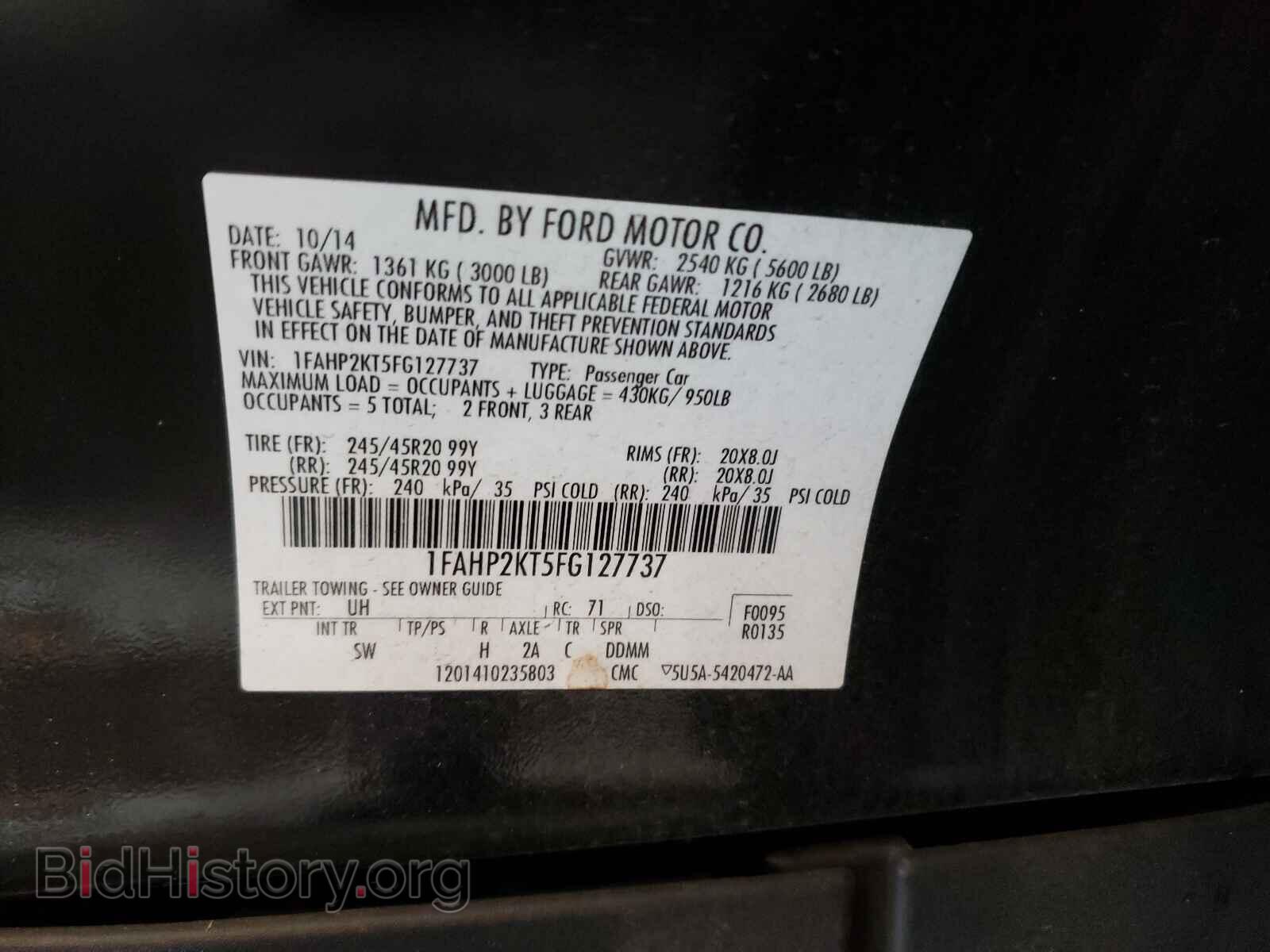 2015 FORD TAURUS - VIN: 1FAHP2KT5FG127737 - Фото 10