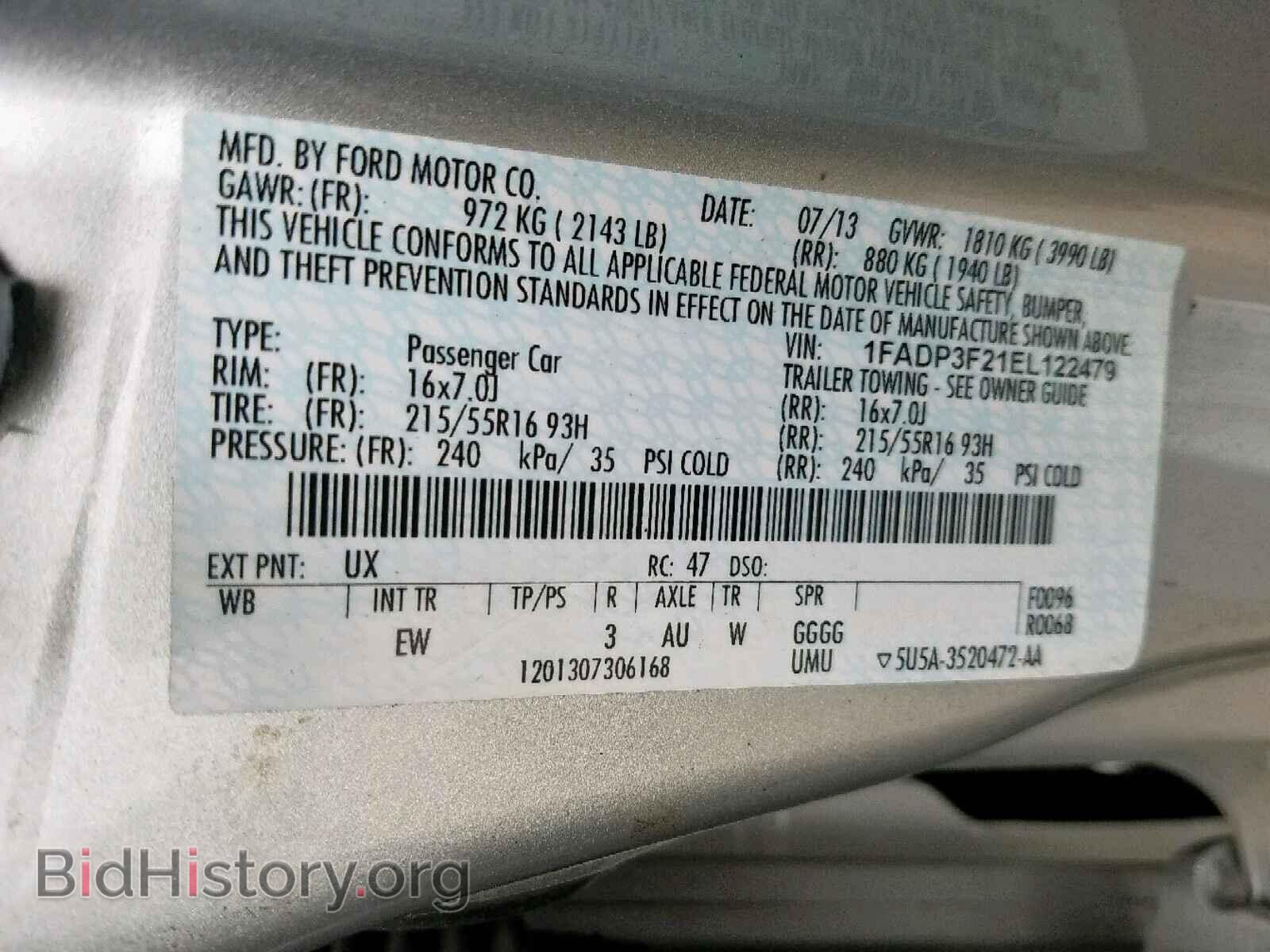 2014 FORD FOCUS SE - VIN: 1FADP3F21EL122479 - Фото 10