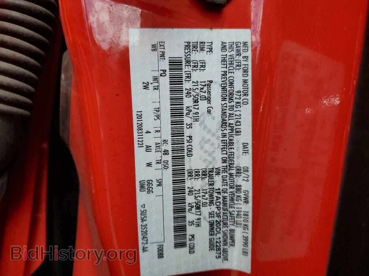 2013 FORD FOCUS - VIN: 1FADP3F20DL122875 - Фото 12